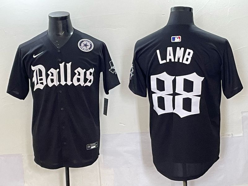 Men 2025 Nike Dallas Cowboys #88 Lamb Black 5th generation Joint Name Limited NFL Jersey 016